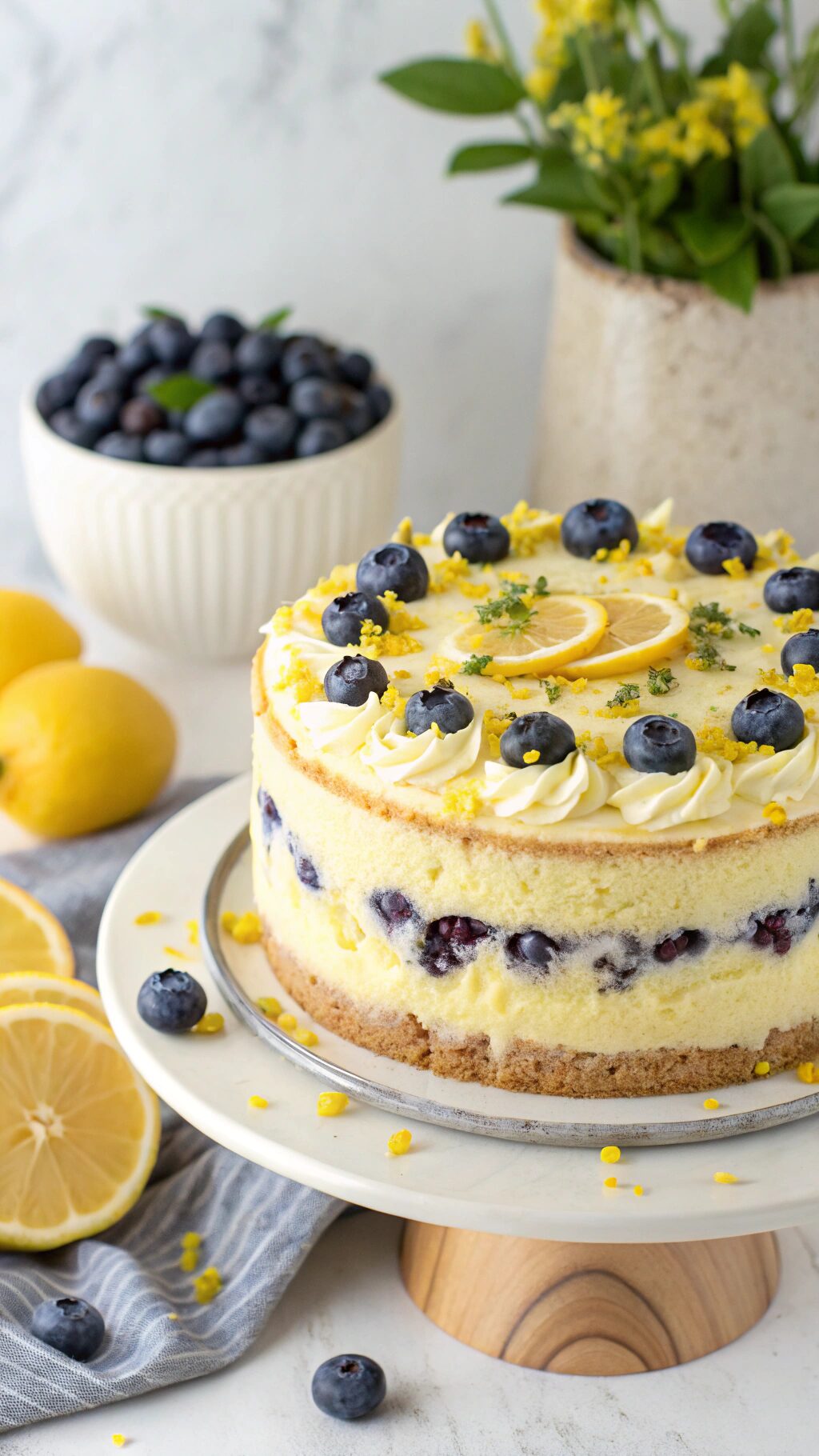 Delicious Lemon Blueberry Cake for Easter, Springtime and Summer picnics | Luxury En Vogue