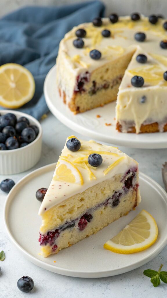 Delicious Lemon Blueberry Cake for Easter, Springtime and Summer picnics | Luxury En Vogue