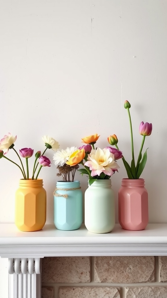 diy painted mason jar vases - Luxury En Vogue